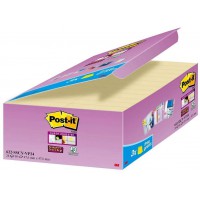 Post-It Boite de 24 Notes repositionnables Super Adhesif 90 feuilles Jaune