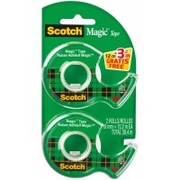 Scotch Twin pack Magic Lot de 2 Rubans adhesifs 19 x 15 m/3,2 m