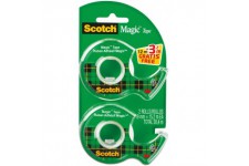 Scotch Twin pack Magic Lot de 2 Rubans adhesifs 19 x 15 m/3,2 m