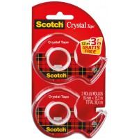 Scotch Twin pack Crystal Lot de 2 Rubans adhesifs 19 x 15 M/3, 2 m Transparent
