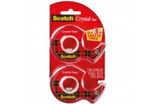 Scotch Twin pack Crystal Lot de 2 Rubans adhesifs 19 x 15 M/3, 2 m Transparent