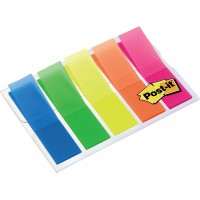 Post-it 683HF5 etui transparent pour notes d'index 11,9 x 43,2 mm avec 5 blocs de 20 notes