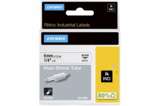 Gaines thermoretractables DYMO RhinoPRO pour etiquetage de cables, 6mm x 1,5m, blanc (18051)