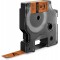 Dymo Rhino Etiquettes Industrielles Vinyle 12mm x 5,5m - Noir sur Orange