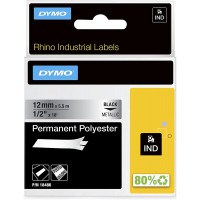 Dymo 18486 ruban d'etiquette - Rubans d'etiquettes (Noir sur fond metallique, Polyester, Boite, 5,5 m, 1,2 cm)