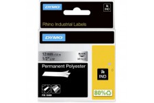 Dymo 18486 ruban d'etiquette - Rubans d'etiquettes (Noir sur fond metallique, Polyester, Boite, 5,5 m, 1,2 cm)