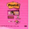 Post-it Super Sticky - Z-Notes, rose fuchsia avec lignes, 5x90 feuilles / bloc-notes