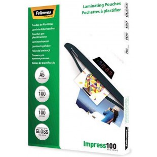 Fellowes Pochettes de plastification A5 100 microns Transparent