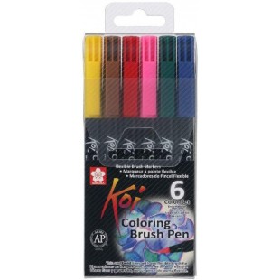 Sakura Koi Coloring Brush Pen 6 Kleuren