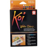 XNCW-18N Lot de 18 aquarelles assorties avec pinceau