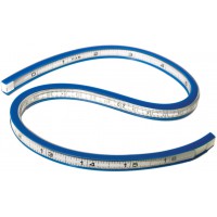 TC-385 Regle flexible, 40 cm, blanc/bleu