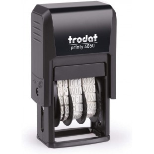 Tampon dateur Trodat Printy 4850L1 REa‡U LE, encrage automatique rechargeable, encre de couleur bleu et rouge, format de l'impre