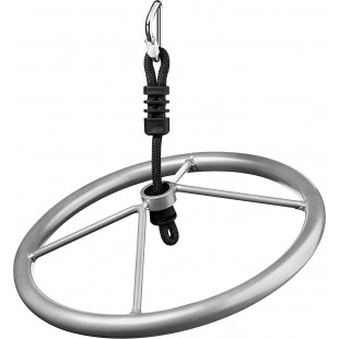 -980028 Slackers Wheel, Roue en Acier Peint, Ø 35 cm, Mousqueton de Securite Delta Inclus, Obstacle Supplementaire Ninja Line, 9