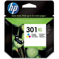 HP 301XL Cartouche d'Encre Trois Couleurs grande capacite Authentique (CH564EE), Cyan/Magenta/Jaune