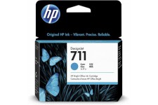 CZ130A Cartouche d'encre authentique HP 711 cyan de 29 ml avec encre HP d'origine, pour traceurs grand format HP DesignJet T120,