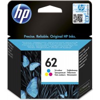 HP 62 Cartouche d'Encre Trois Couleurs Authentique (C2P06AE), Cyan/Magenta/Jaune