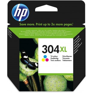 HP 304XL Cartouche d'Encre Trois Couleurs grande capacite Authentique (N9K07AE)