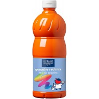 Lefranc Bourgeois - Gouache liquide Redimix pour enfants - Bouteille 1L - Orange