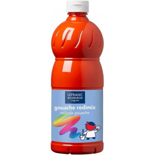 Lefranc Bourgeois - Gouache liquide Redimix pour enfants - Bouteille 1L - Vermillon