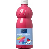 Lefranc Bourgeois - Gouache liquide Redimix pour enfants - Bouteille 1L - Rose tyrien