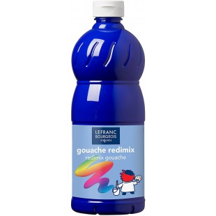 Lefranc Bourgeois - Gouache liquide Redimix pour enfants - Bouteille 1L - Outremer