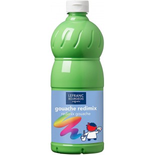 Lefranc Bourgeois - Gouache liquide Redimix pour enfants - Bouteille 1L - Vert clair