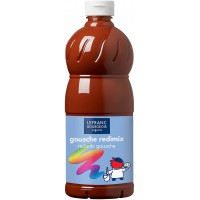 Lefranc Bourgeois - Gouache liquide Redimix pour enfants - Bouteille 1L - Terre de sienne brulee