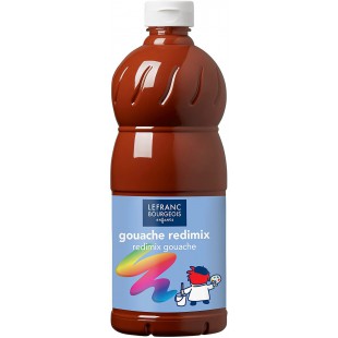 Lefranc Bourgeois - Gouache liquide Redimix pour enfants - Bouteille 1L - Terre de sienne brulee