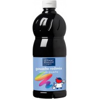 Lefranc Bourgeois - Gouache liquide Redimix pour enfants - Bouteille 1L - Noir