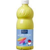 Lefranc Bourgeois - Gouache liquide Redimix pour enfants - Bouteille 1L - Jaune citron