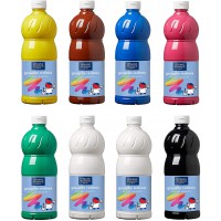 Lefranc Bourgeois - Gouache liquide Redimix pour enfants - 8x1 litres - couleurs primaires