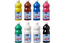 Lefranc Bourgeois - Gouache liquide Redimix pour enfants - 8x1 litres - couleurs primaires