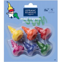 Lefranc Bourgeois - Maxi crayons pour enfants - Lot de 6 crayons