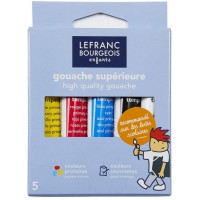 Lefranc Bourgeois 807560 Peinture a  la Gouache en Kit 5 Couleurs en Tubes de 10 ml avec Differentes Couleurs de Gouache, a  Bas