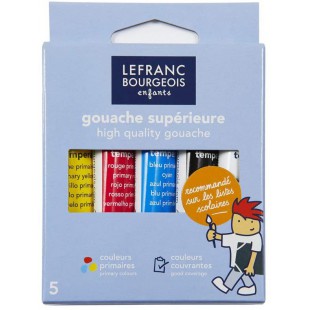 Lefranc Bourgeois 807560 Peinture a  la Gouache en Kit 5 Couleurs en Tubes de 10 ml avec Differentes Couleurs de Gouache, a  Bas