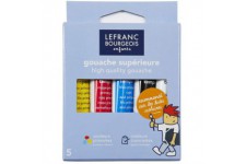 Lefranc Bourgeois 807560 Peinture a  la Gouache en Kit 5 Couleurs en Tubes de 10 ml avec Differentes Couleurs de Gouache, a  Bas