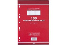 CONQUeRANT 92068 Feuillet Mobile Sep T A4 210x297mm 100f 90g Seyes Perfore Vert