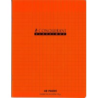 Conquerant 47515 Cahier Classique Piqure Couverture Polypropylene Rigide Transparente A5+ Papier Orange