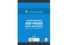 Conquerant Copies Doubles Non perforees A4 400 pages 70 g petits carreaux 5 x 5