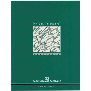 Conquerant 92026 Cahier Classique Piqure Usage Scolaire Couverture Vernie Carte Couchee Papier Vert