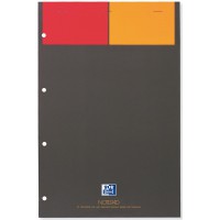 OXFORD Bloc-notes International Format A4+ Petits Carreaux 5mm 160 Pages Agrafees Couverture Carte Gris