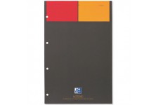 OXFORD Bloc-notes International Format A4+ Petits Carreaux 5mm 160 Pages Agrafees Couverture Carte Gris