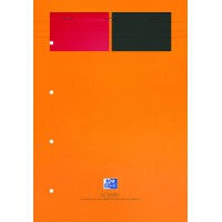 OXFORD Bloc-notes International Format A4+ Ligne Jaune 6mm 160 Pages Agrafees Couverture Carte Orange
