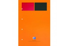 OXFORD Bloc-notes International Format A4+ Ligne Jaune 6mm 160 Pages Agrafees Couverture Carte Orange