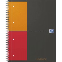 OXFORD Cahier International Notebook A4+ Petits Carreaux 5mm 160 Pages Reliure Integrale Couverture Carte Gris