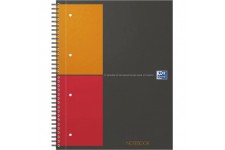 OXFORD Cahier International Notebook A4+ Petits Carreaux 5mm 160 Pages Reliure Integrale Couverture Carte Gris