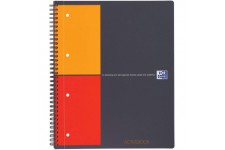OXFORD Cahier International Activebook A4+ Petits Carreaux 5mm 160 Pages Reliure Integrale Couverture Polypro Gris