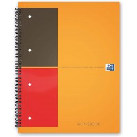 OXFORD Cahier International Activebook A4+ Ligne 6mm 160 Pages Reliure Integrale Couverture Polypro Gris