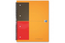 OXFORD Cahier International Activebook A4+ Ligne 6mm 160 Pages Reliure Integrale Couverture Polypro Gris