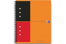 OXFORD Cahier International Activebook A5+ Ligne 6mm 160 Pages Reliure Integrale Couverture Polypro Gris